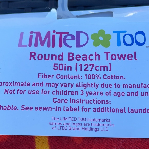 ❤️NEW!!!❤️Limited Too Round Beach Towel Pizza. - Picture 7 of 11